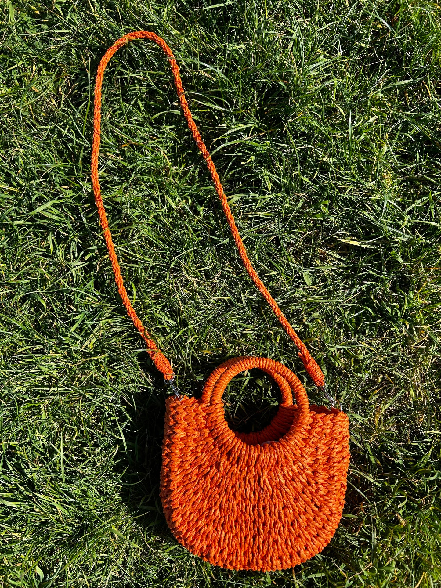 Bellita Orange Straw Bag
