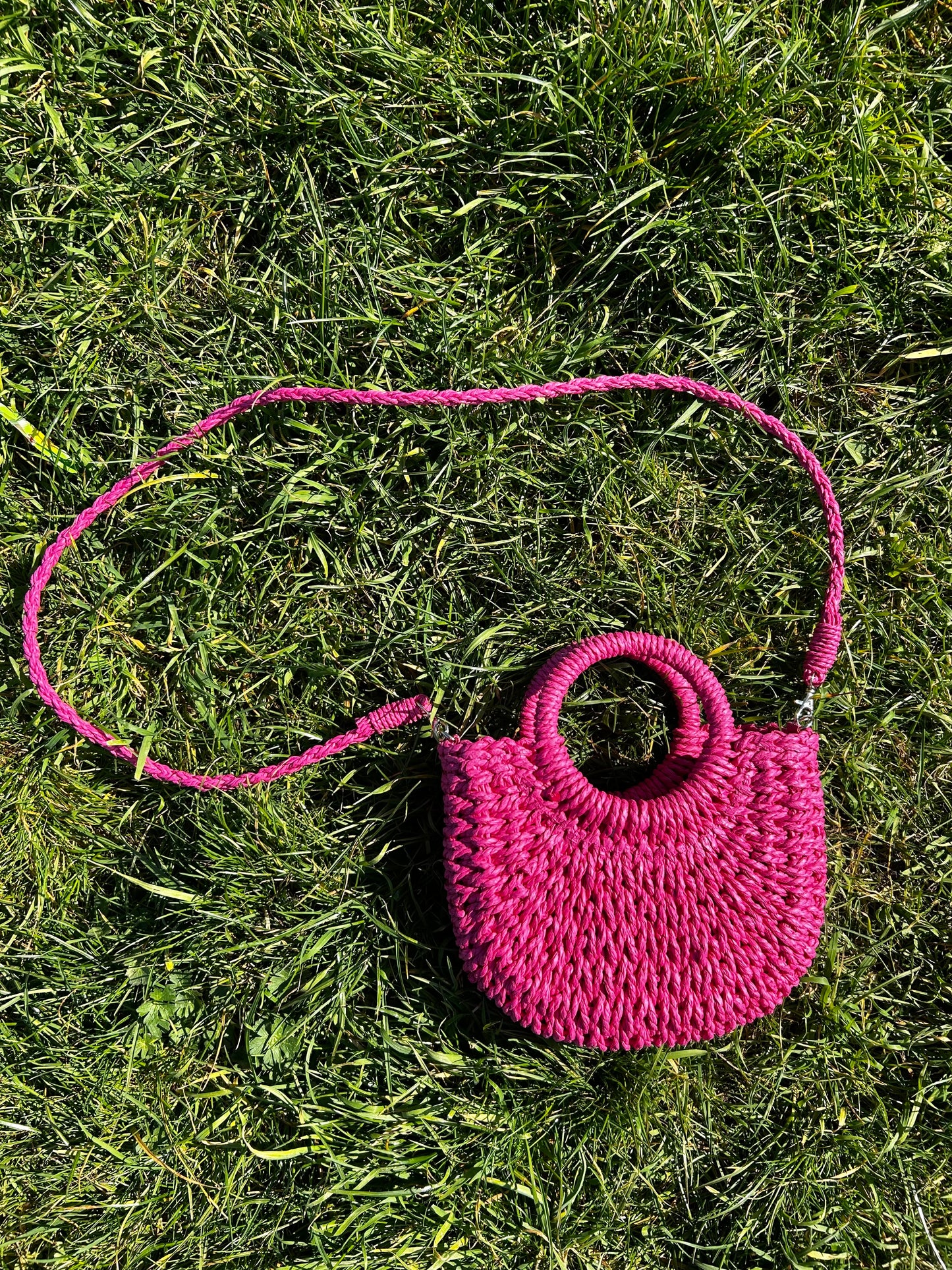 Bellita Hot Pink Straw Bag