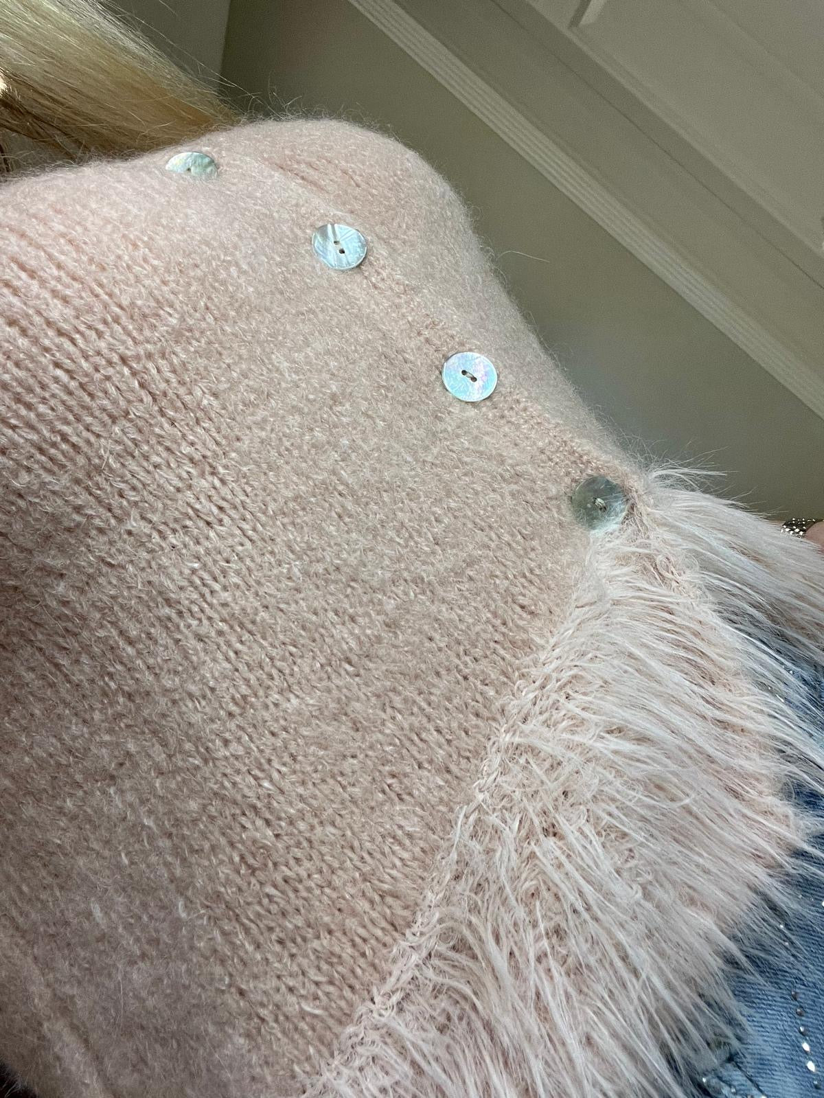 Beck Nude Pink Knitted Feather Top
