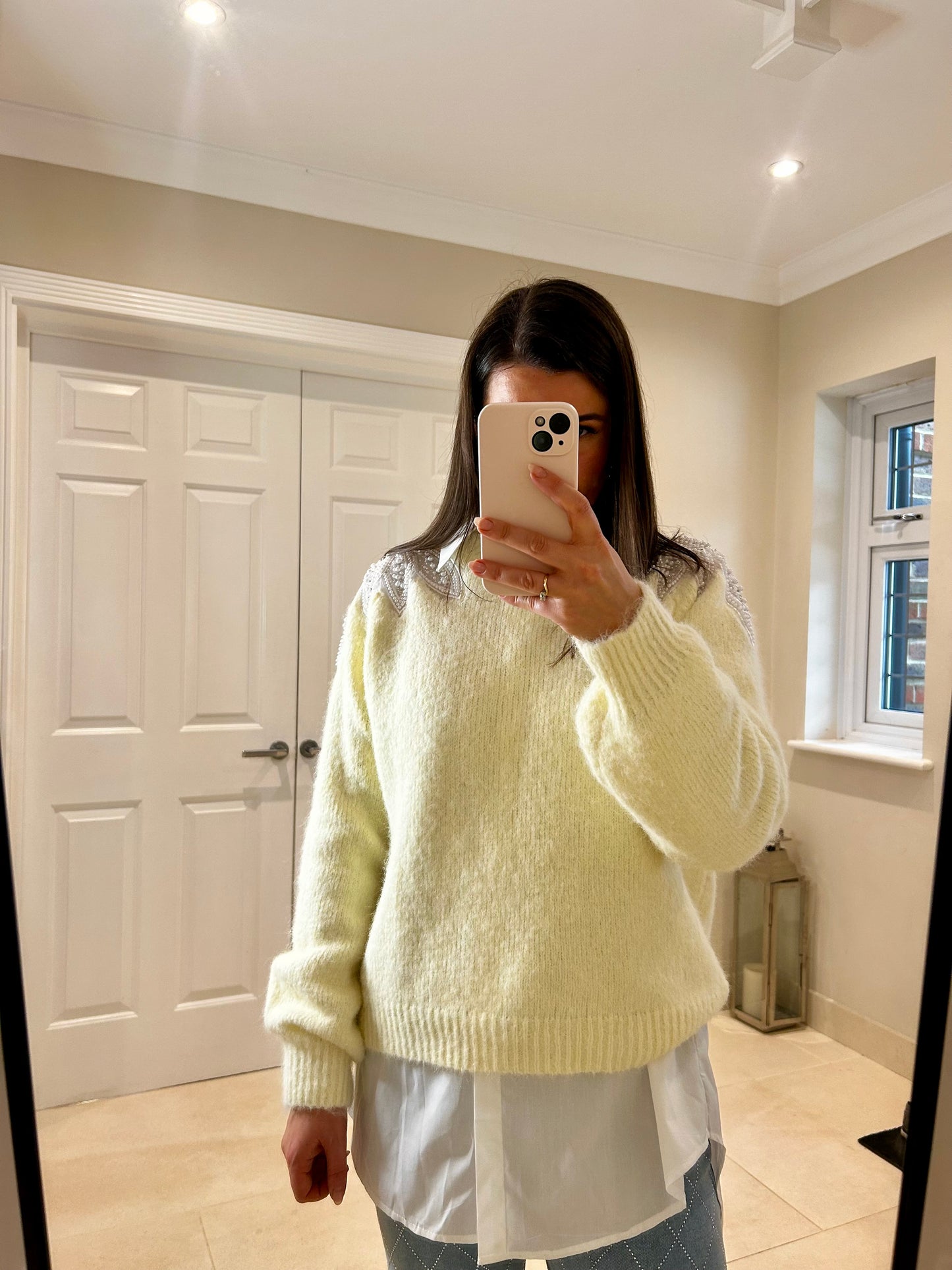 Lillie Lemon Pearl Beaded Jumper