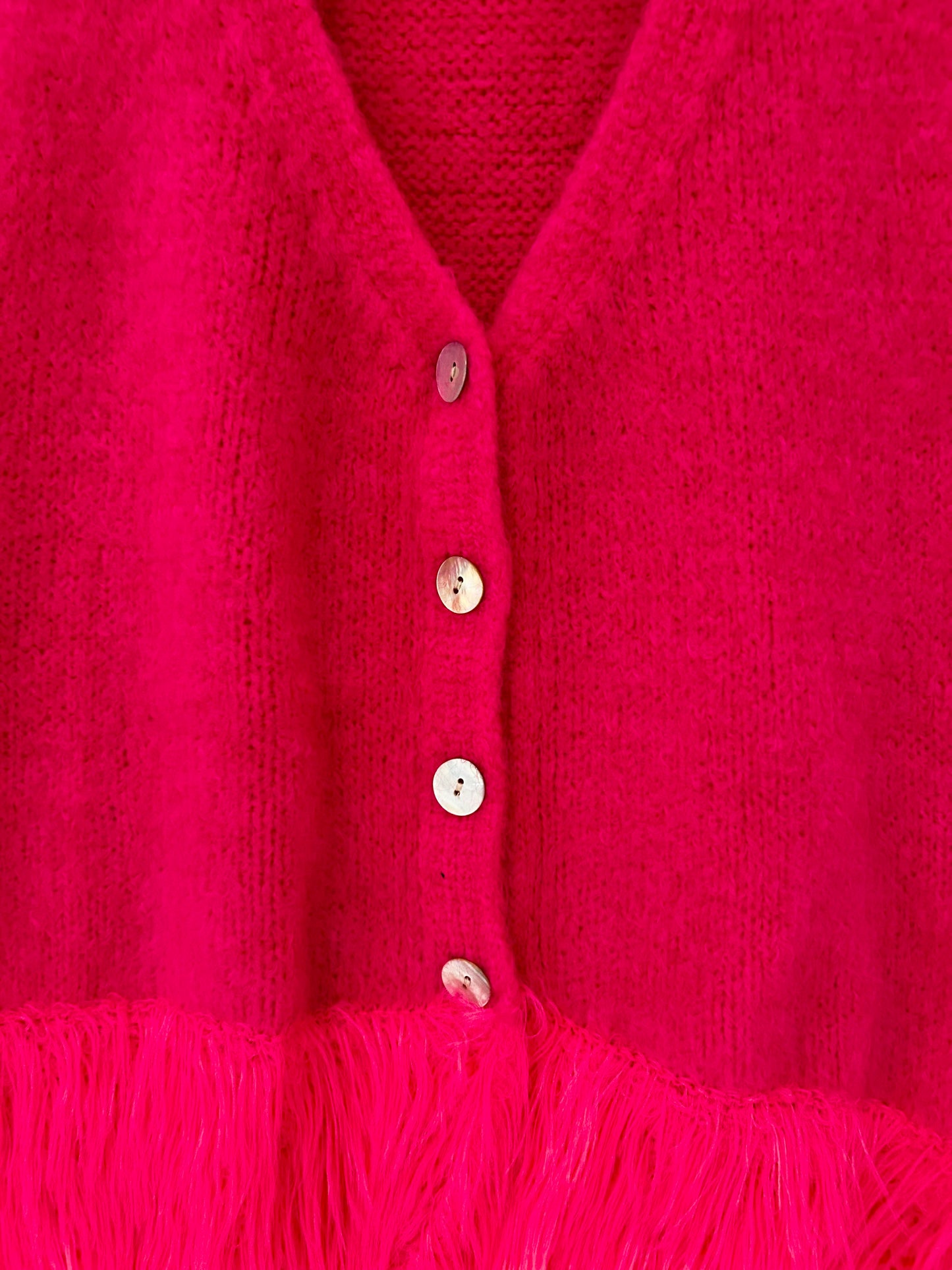 Beck Hot Pink Knitted Feather Top