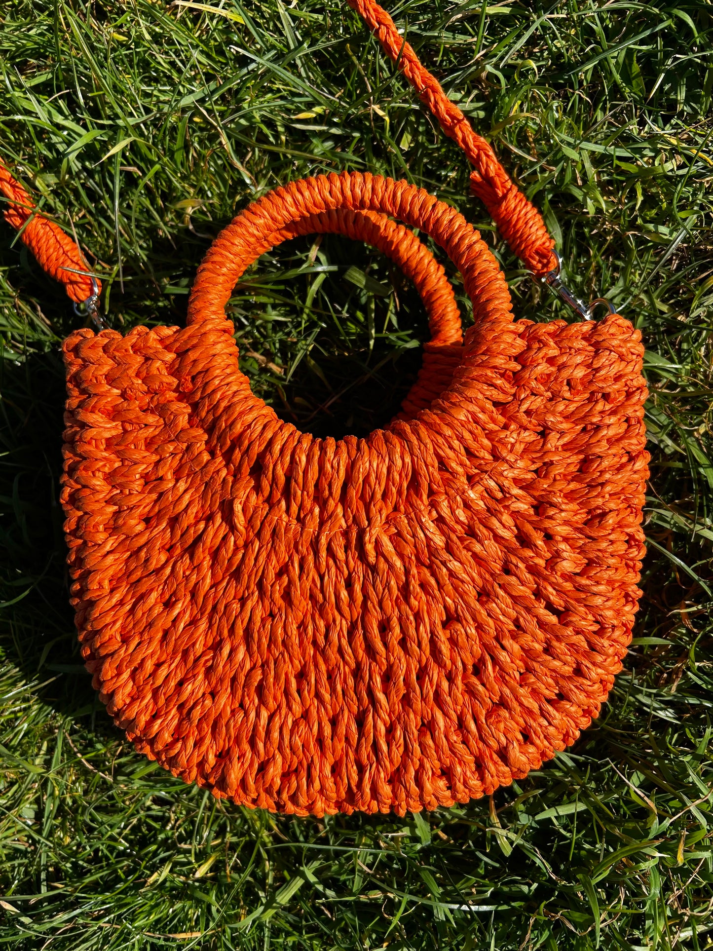 Bellita Orange Straw Bag