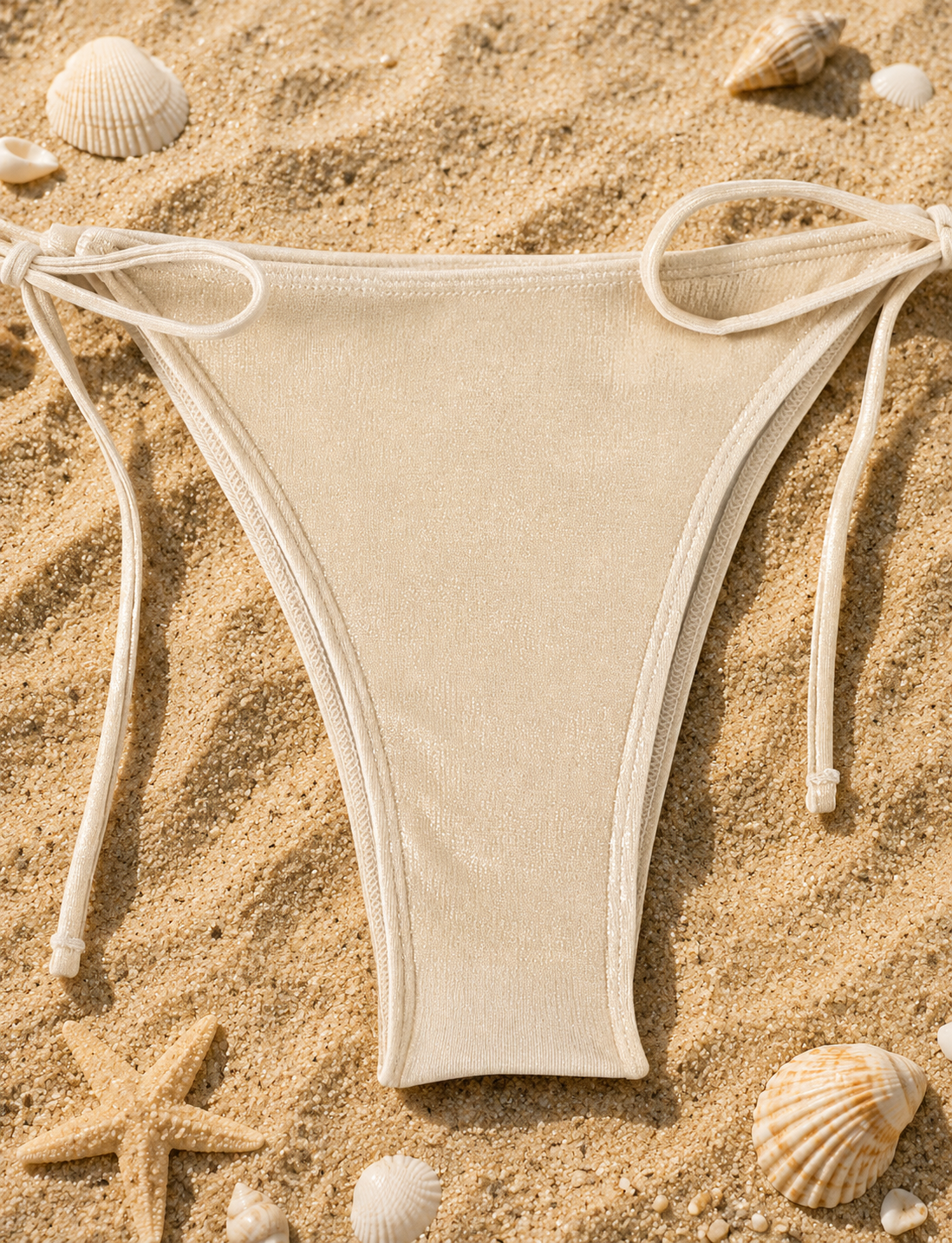 Metallic Gold 3 Piece Bikini & Skirt Set