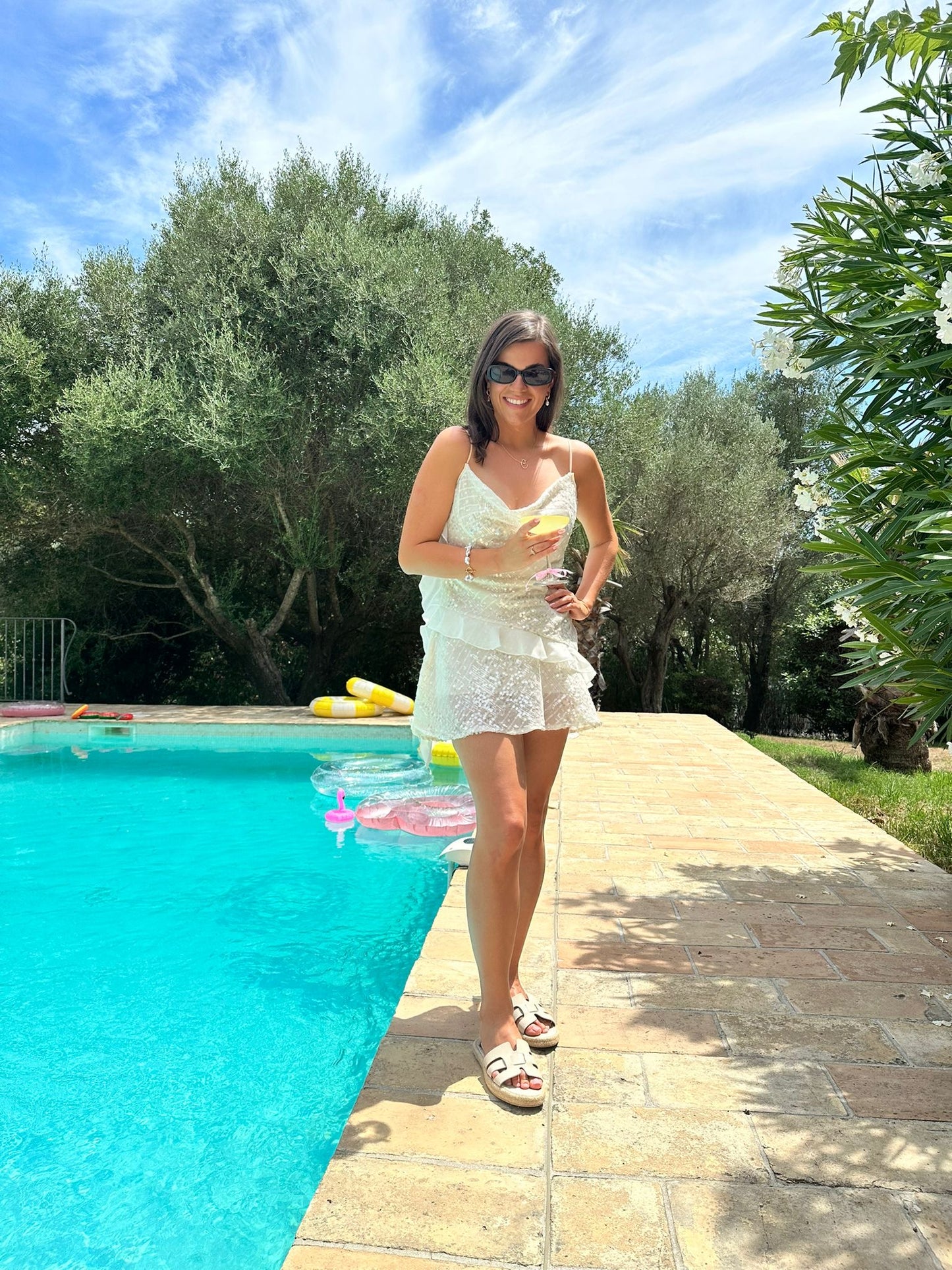 St Tropez White Sequin Dress