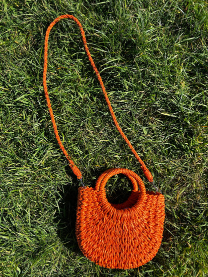 Bellita Orange Straw Bag