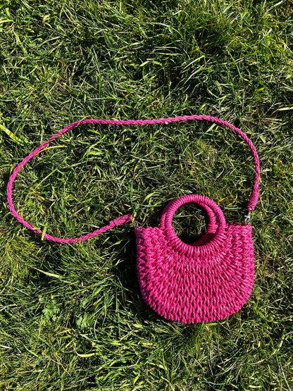 Bellita Hot Pink Straw Bag