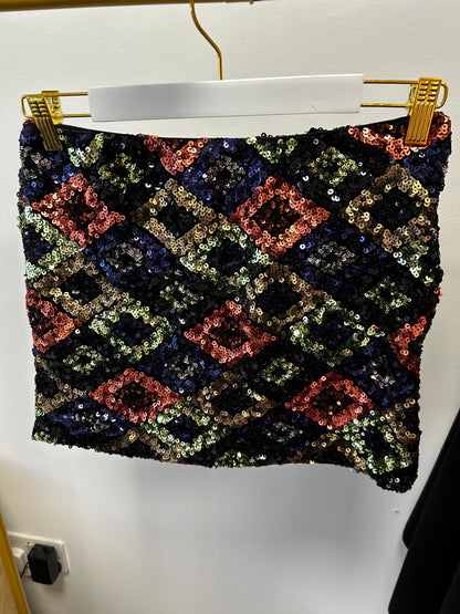 Capri Sequin Skirt Black