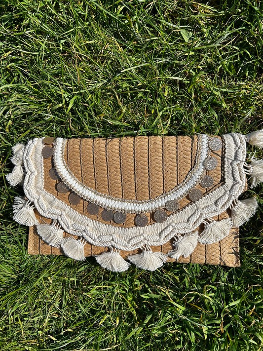 Shelley Straw Tassel Bag