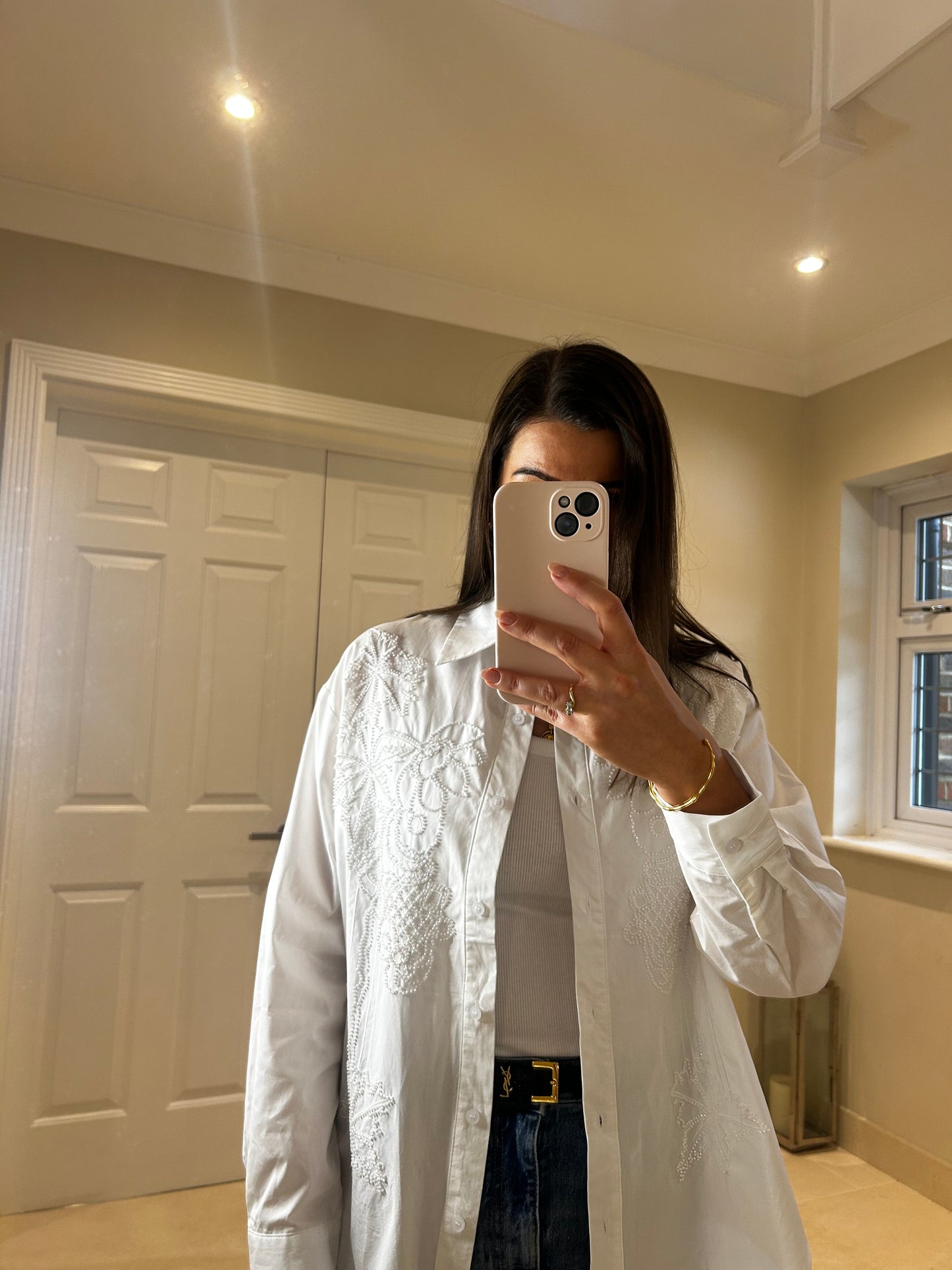 Billie White Beaded Shirt