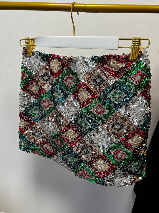 Capri Sequin Skirt Green