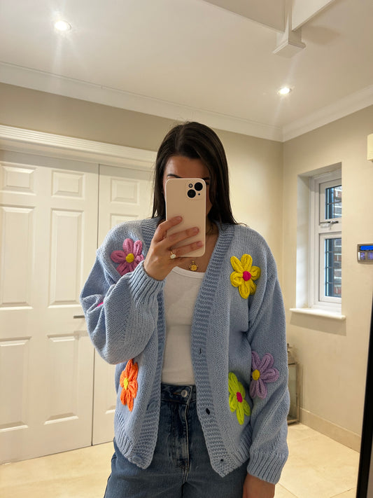 Lucy Blue Flowers Cardigan