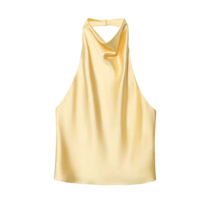 Aaliyah Lemon Halterneck Top