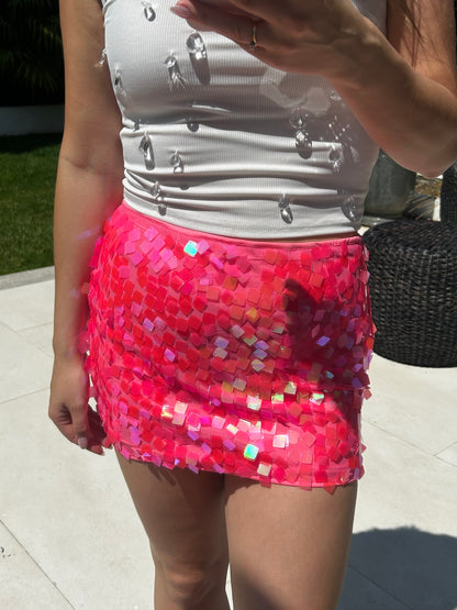 Lucia Pink Sequin Skirt