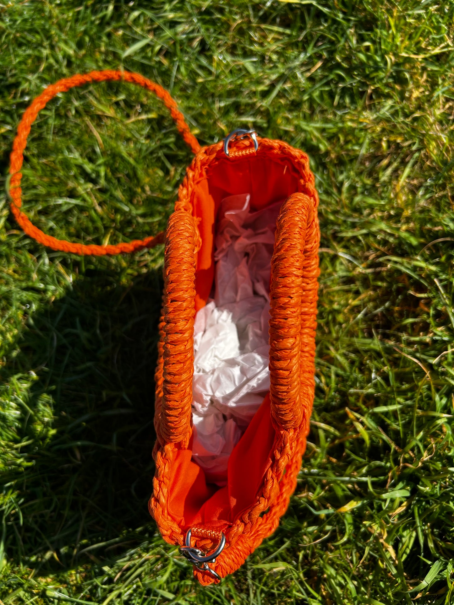 Bellita Orange Straw Bag