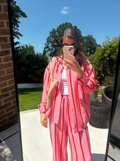Rosie Pink & Red Stripe Shirt