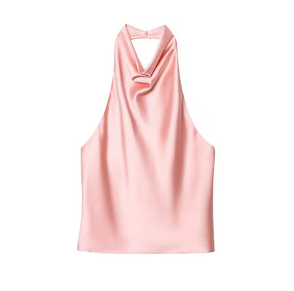 Aaliyah Pink Halterneck Top