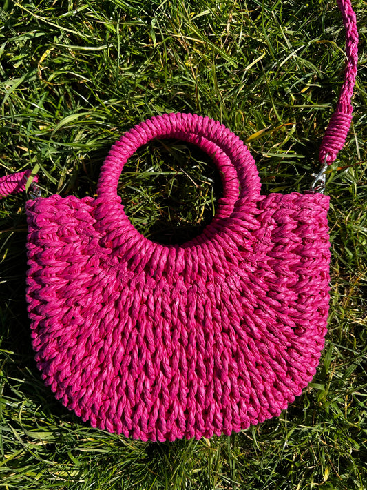 Bellita Hot Pink Straw Bag