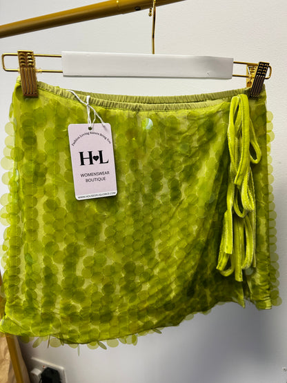 Carmen Green Sequin Side Split Skirt