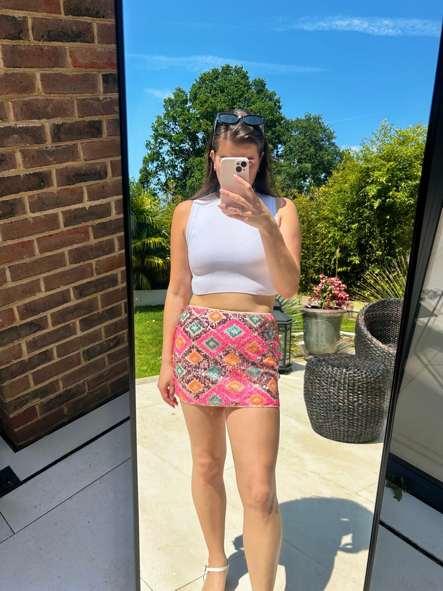 Sorrento Pink & Orange Sequin Skirt
