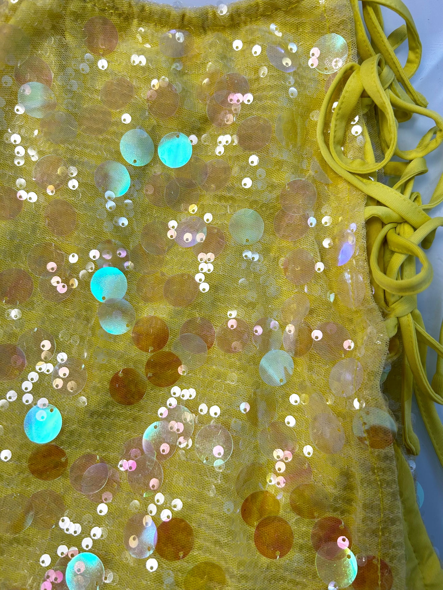 Carmen Yellow Sequin Side Split Skirt