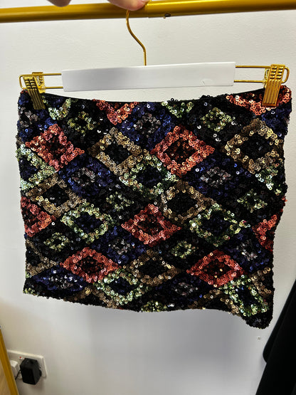 Capri Sequin Skirt Black