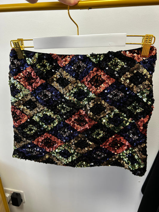 Capri Sequin Skirt Black