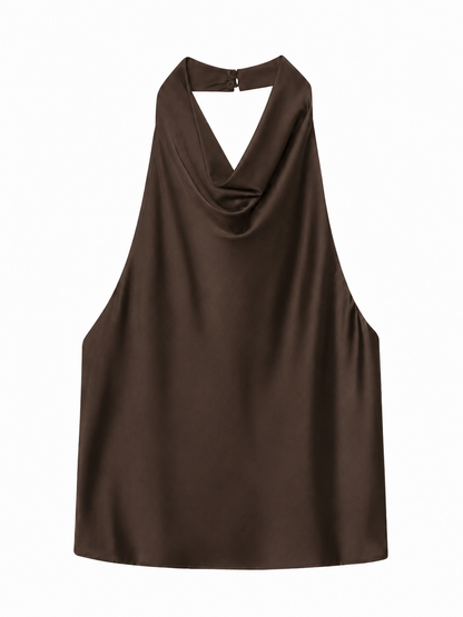 Aaliyah Brown Halterneck Top