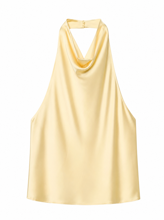 Aaliyah Lemon Halterneck Top