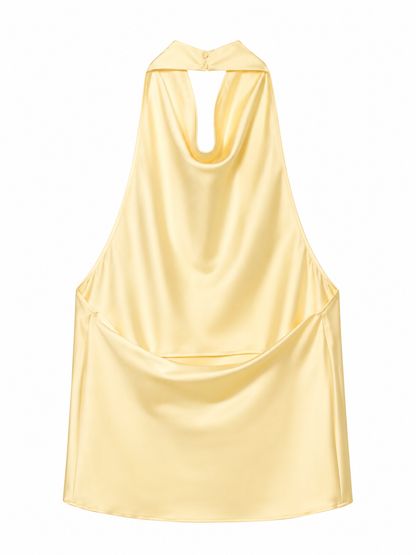 Aaliyah Lemon Halterneck Top