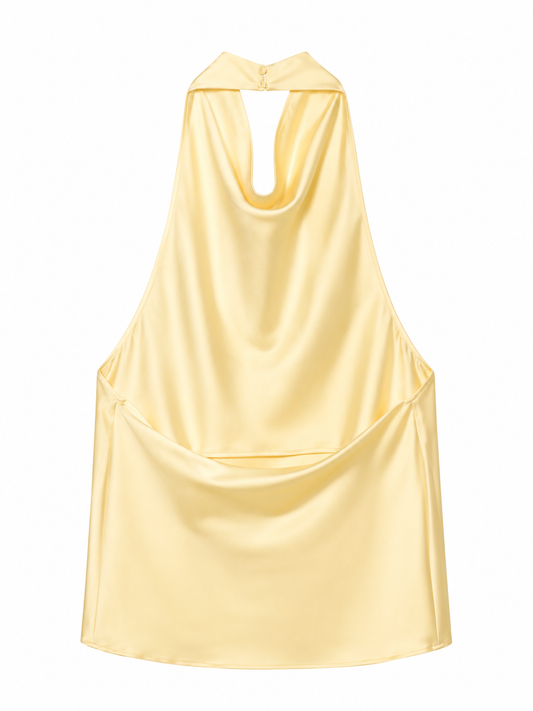 Aaliyah Lemon Halterneck Top