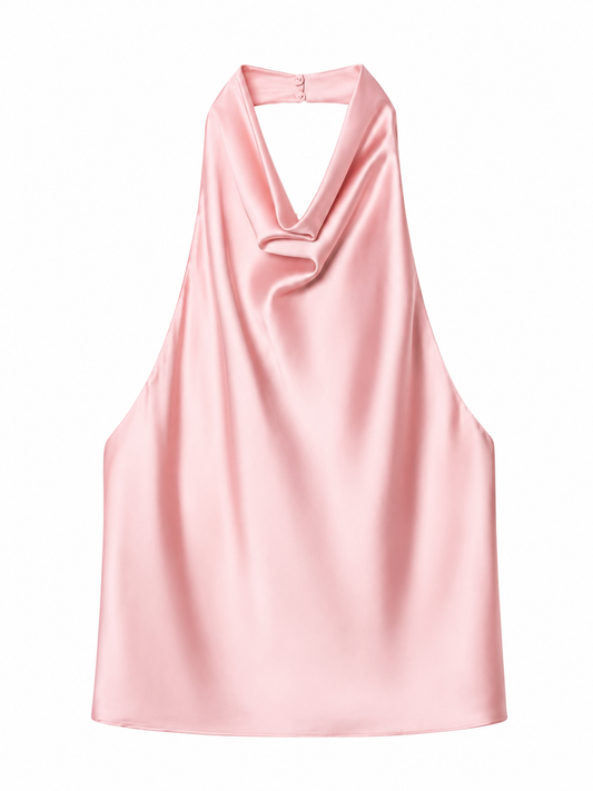 Aaliyah Pink Halterneck Top