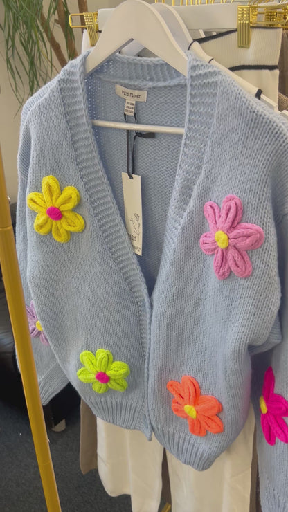 Lucy Blue Flowers Cardigan
