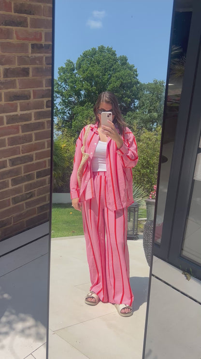 Rosie Pink & Red Stripe Shirt