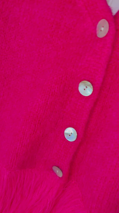 Beck Hot Pink Knitted Feather Top