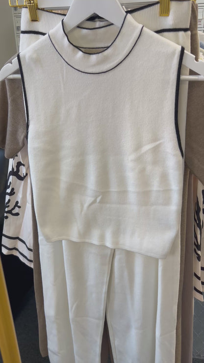 Danielle White & Black Piping Co-Ord