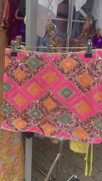 Sorrento Pink & Orange Sequin Skirt