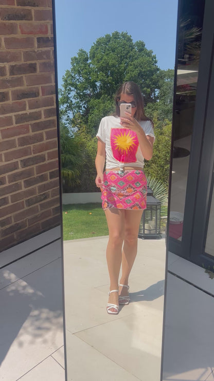 Sorrento Pink & Orange Sequin Skirt